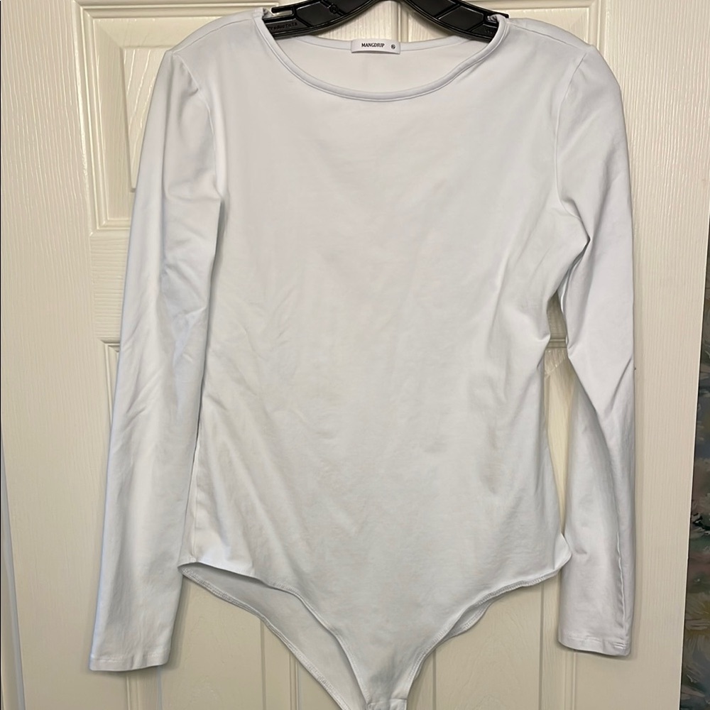 White Long Sleeve Bodysuit in size XL